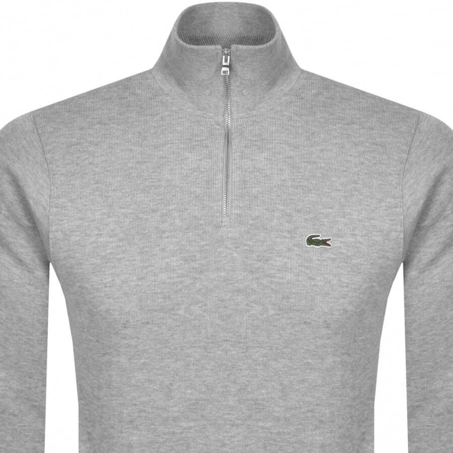 Lacoste Half Zip Logo Sweatshirt Grey